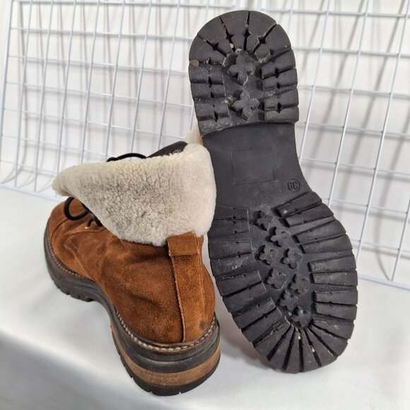 NAPOLEONI Italian Suede Winter Boots With Cozy Shearling Trim Sz 39(sz8.5-9) - Picture 3 of 6